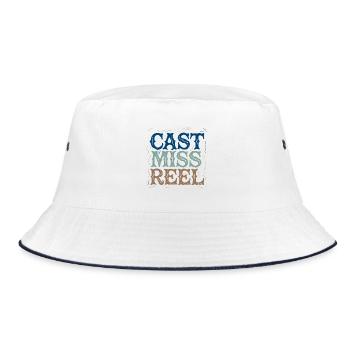 Cast Miss Reel: Typo Pêche Vintage - Bob - blanc/marine - Devant