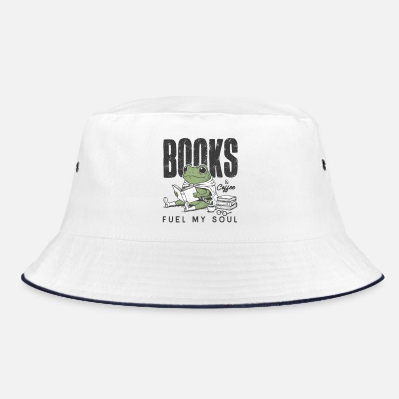 Frosch liest Buch mit Kaffee Bücherwurm Lesen Bucket Hat