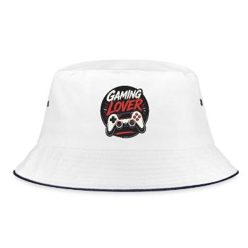 Eat Sleep Game Repeat Gaming - Bucket Hat - white/navy - Front