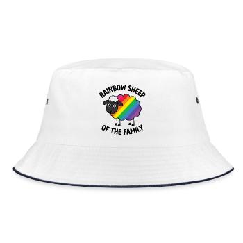 LGBTQ Pride Month - Rainbow Sheep of my Family - Bucket Hat - white/navy - Front