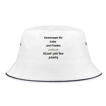 Frieden & Liebe: Gemeinsam - Bucket Hat - Weiß/Navy - Vorne