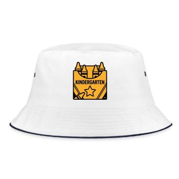 Crayons Kindergarten Logo - Bucket Hat - white/navy - Front