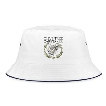 Olive Tree Caretaker - Bucket Hat - Weiß/Navy - Vorne