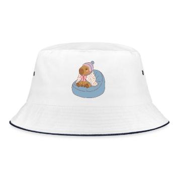 Couverture Capybara Moonstar pour câlins - Kawaii Design - Bob - blanc/marine - Devant