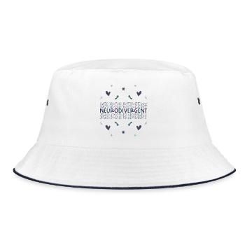 Neurodivergent - Autism Adhd Autismus Adhs - Bucket Hat - Weiß/Navy - Vorne