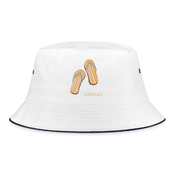 Summer - Bucket Hat - Weiß/Navy - Vorne