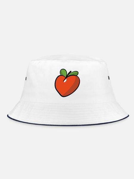 Peche_coeur - Bucket Hat - white/navy - Front