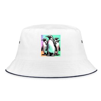Penguin Penguins - Bucket Hat - white/navy - Front