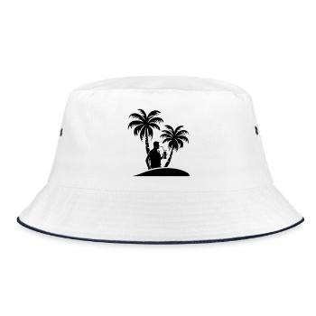 Urlauber Party Palmen - Bucket Hat - Weiß/Navy - Vorne