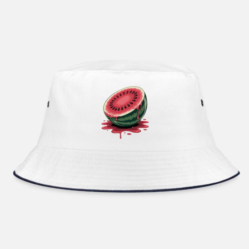  Saftige Halbierte Wassermelone Mit Tropfendem Bucket Hat