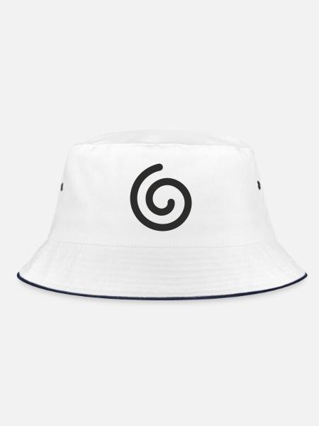 Spiral – Minimalist Symbol Design - Bucket Hat - white/navy - Front
