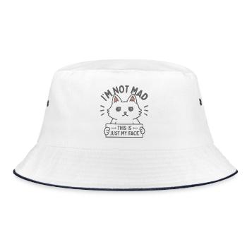 Das ist nur mein Gesicht - Bucket Hat - Weiß/Navy - Vorne