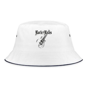Rock7Rules Guitar Design - Bucket Hat - white/navy - Front