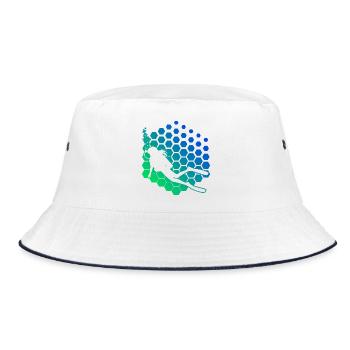 Gift idea for a freediver with freediving - Bucket Hat - white/navy - Front