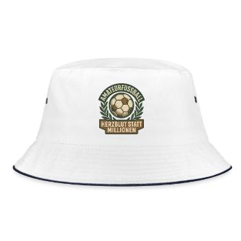 Herzblut statt Millionen Amateurfußball - Bucket Hat - Weiß/Navy - Vorne
