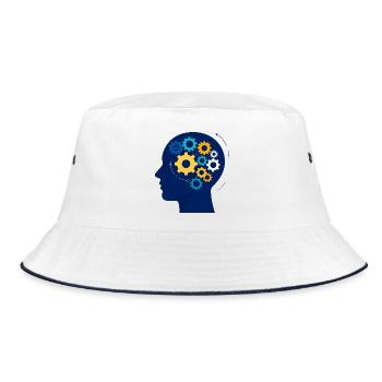 Head full of gears - Bucket Hat - white/navy - Front