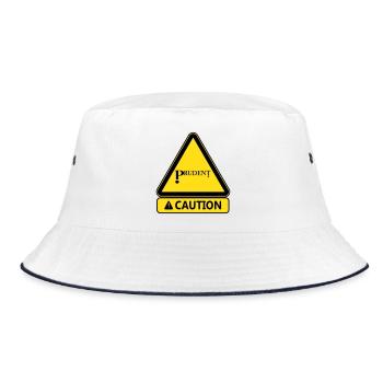 Cautionary Warning Triangle - Bucket Hat - white/navy - Front