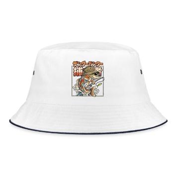 Zander Raubfischangler  - Bucket Hat - Weiß/Navy - Vorne