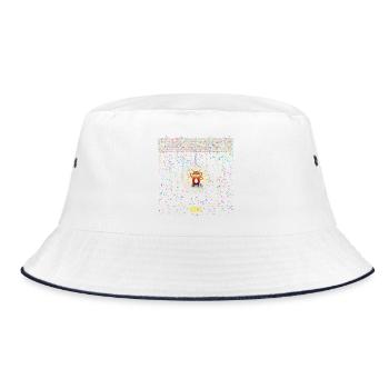 Katzen-Maskottchen Torjubel - Bucket Hat - Weiß/Navy - Vorne