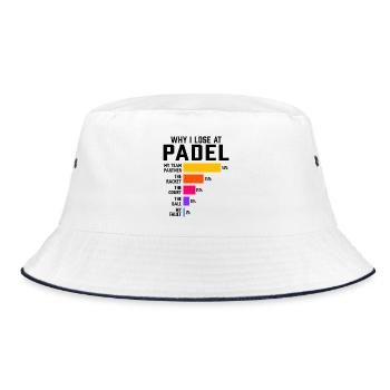 Padel : Pourquoi je perds au Padel - Bob - blanc/marine - Devant