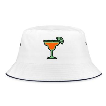 Cocktail Glass Summer Drink Girls' Vacation Bachelor Party - Bucket Hat - white/navy - Front