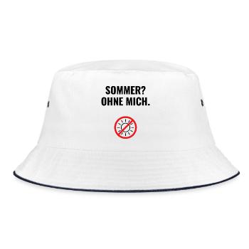 Sommer? Ohne mich. - Bucket Hat - Weiß/Navy - Vorne