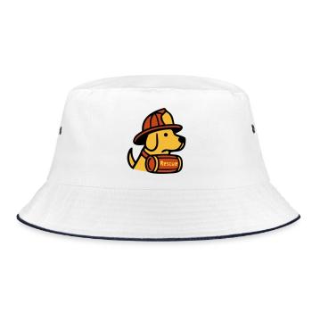 Rescue Dog Fire Brigade Icon - Bucket Hat - white/navy - Front