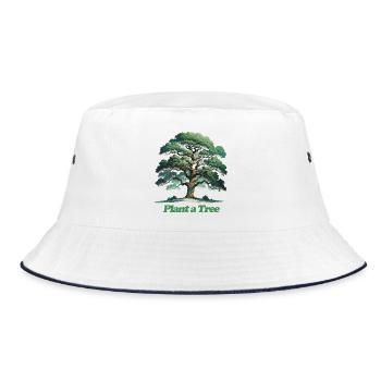 Plant a Tree Watercolor Grove - Bucket Hat - white/navy - Front
