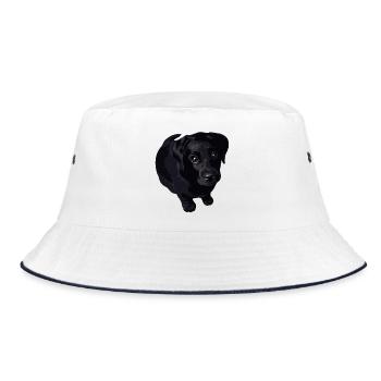 Chiot noir : moment dur et doux - Bob - blanc/marine - Devant