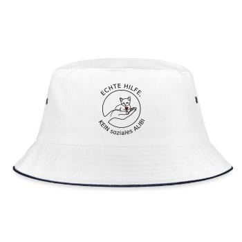 Echte Hilfe - Bucket Hat - Weiß/Navy - Vorne