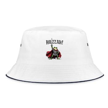 Huzzah Medieval Frog Knight - Bucket Hat - white/navy - Front