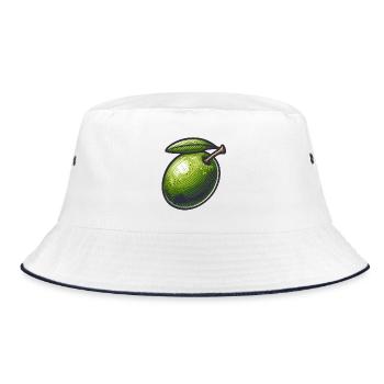 Olive Green Vintage Spirit - Bucket Hat - white/navy - Front