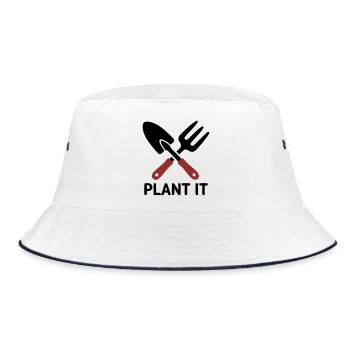 Garden Tool Plant It Logo - Bucket Hat - white/navy - Front