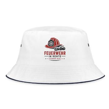Feuerwehr in Rente Feuer aus – Ruhestand Design - Bucket Hat - Weiß/Navy - Vorne