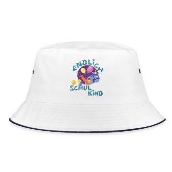 Schulkind  - Bucket Hat - Weiß/Navy - Vorne