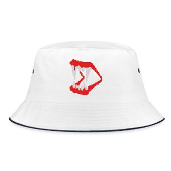 8bit vamp teeth - Bucket Hat - Weiß/Navy - Vorne