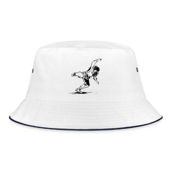 Breakdancers - Bucket Hat - white/navy - Front