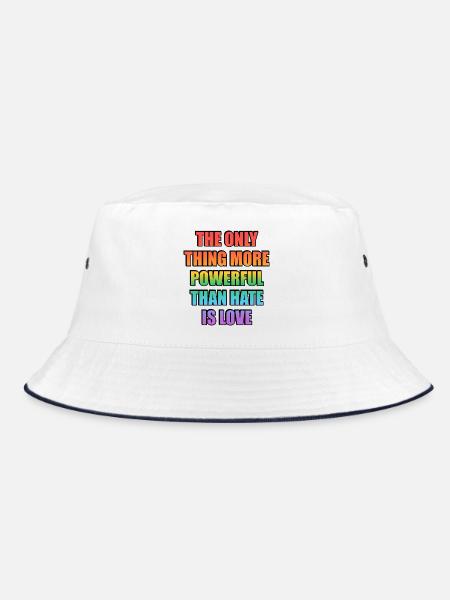L’amour avant la haine Rainbow Gradient Fierté LGBT - Bob - blanc/marine - Devant