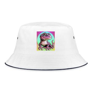 Gecko - Bucket Hat - white/navy - Front
