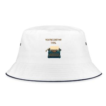 Youre just my Type - Bucket Hat - white/navy - Front