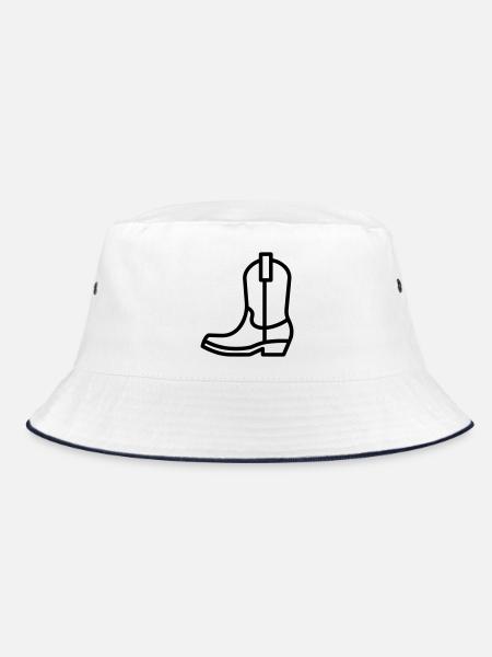 Stiefel - Bucket Hat - Weiß/Navy - Vorne