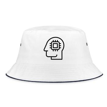 Ai, Artificial Intelligence, AI Technology - Bucket Hat - white/navy - Front