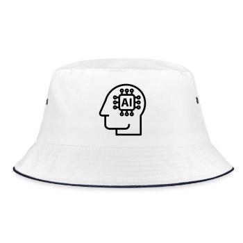 Ai, Artificial Intelligence, AI Technology - Bucket Hat - white/navy - Front