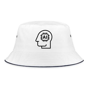Ai, Artificial Intelligence, AI Technology - Bucket Hat - white/navy - Front
