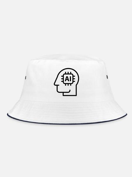 Ai, Artificial Intelligence, AI Technology - Bucket Hat - white/navy - Front