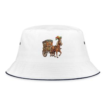 Muscular Horse , Sicilian Cart - Bucket Hat - white/navy - Front