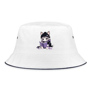 Reader Chat - Bucket Hat - white/navy - Front