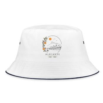 Alicante Küste - Bucket Hat - Weiß/Navy - Vorne
