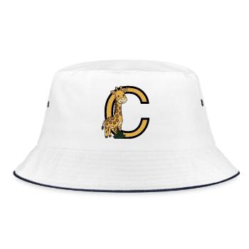 Giraffes with letter C - Bucket Hat - white/navy - Front