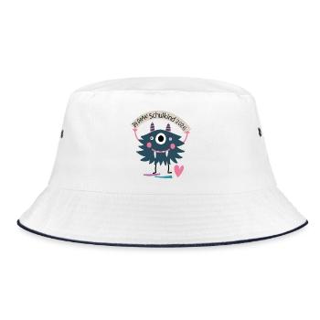 Schulanfang 2026 - Bucket Hat - Weiß/Navy - Vorne